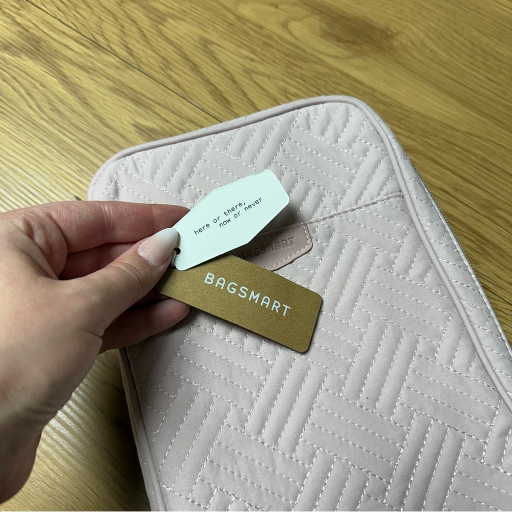 BAGSMART Pink Quilted Jewelry Pouch accessory travel carrying case NWT flawed - Picture 8 of 16